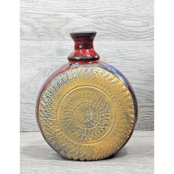 Vintage Pottery Vase Ceramic Abstarct Art Handmade Pot 6" Home Room Decor Gift - Picture 3 of 16